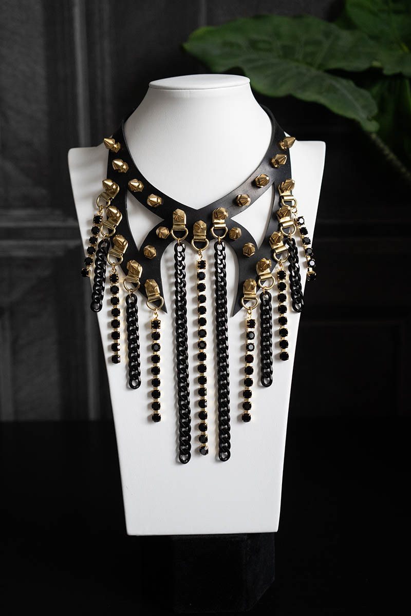 Dazzle Necklace - Black and Gold