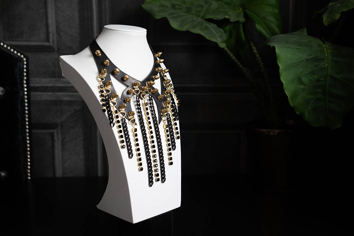 Dazzle Necklace - Black and Gold
