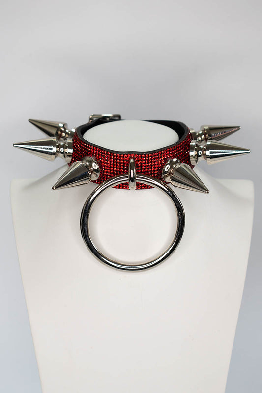 Atlas Choker in Red and Silver