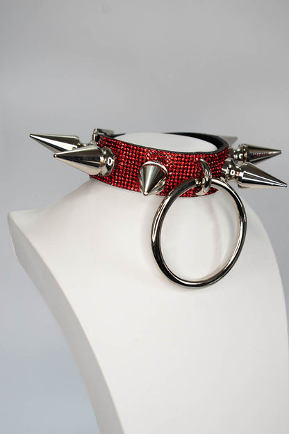 Atlas Choker in Red and Silver