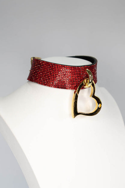 Love Trap Choker in Red Crystal