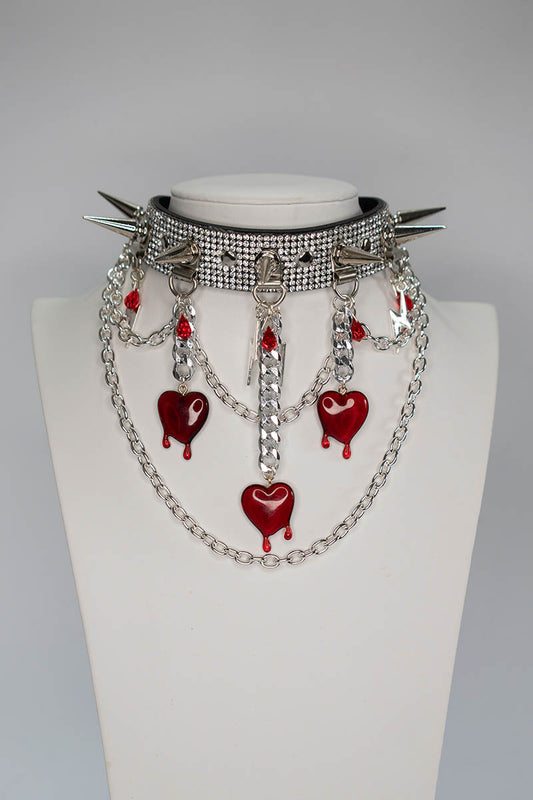 Deviant Choker with Short Chains in Silver
