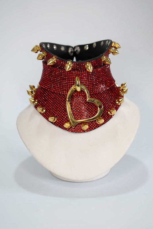 Tuf Luv Posture Collar in Red Crystal