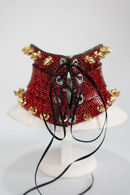 Tuf Luv Posture Collar in Red Crystal