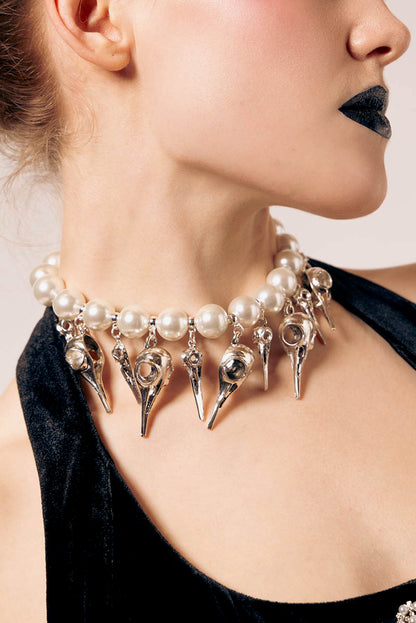 Birds and Pearls Necklace