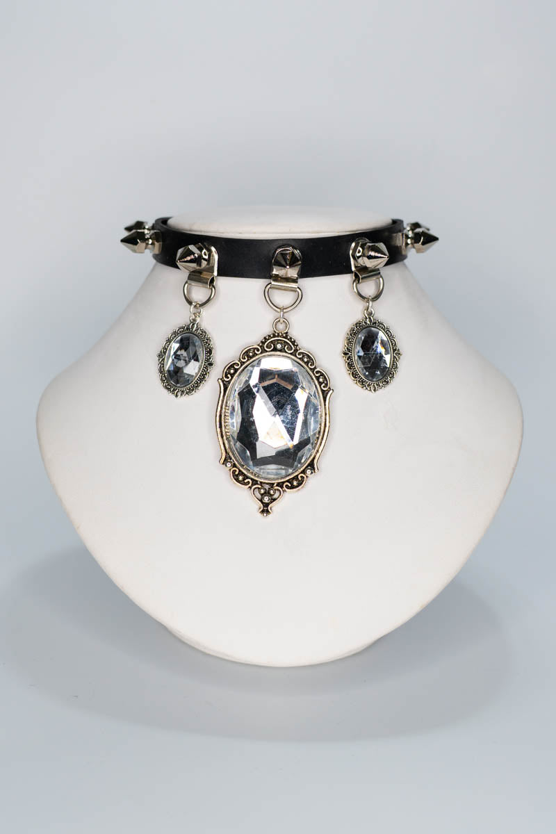Triple Baroque Crystal Pendant Choker