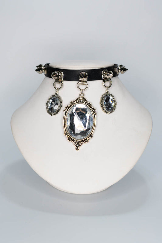 Triple Baroque Crystal Pendant Choker