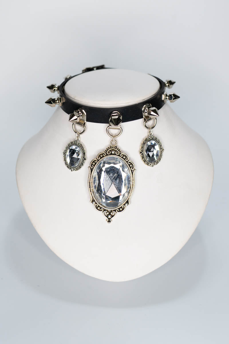Triple Baroque Crystal Pendant Choker