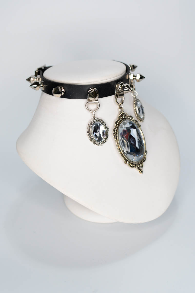 Triple Baroque Crystal Pendant Choker