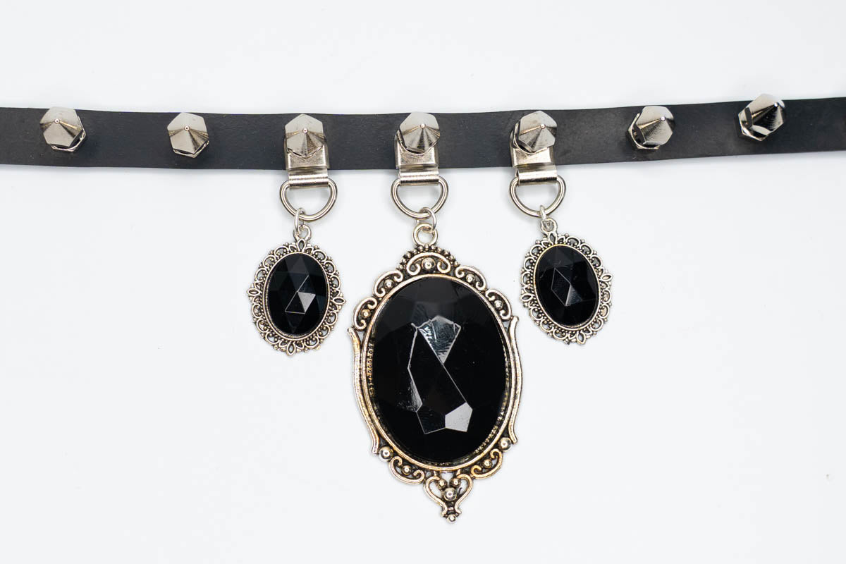 Triple Baroque Crystal Pendant Choker