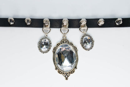 Triple Baroque Crystal Pendant Choker