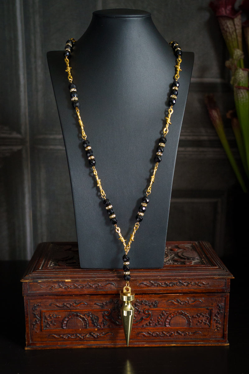 Rosary with Glass Beads in Gold