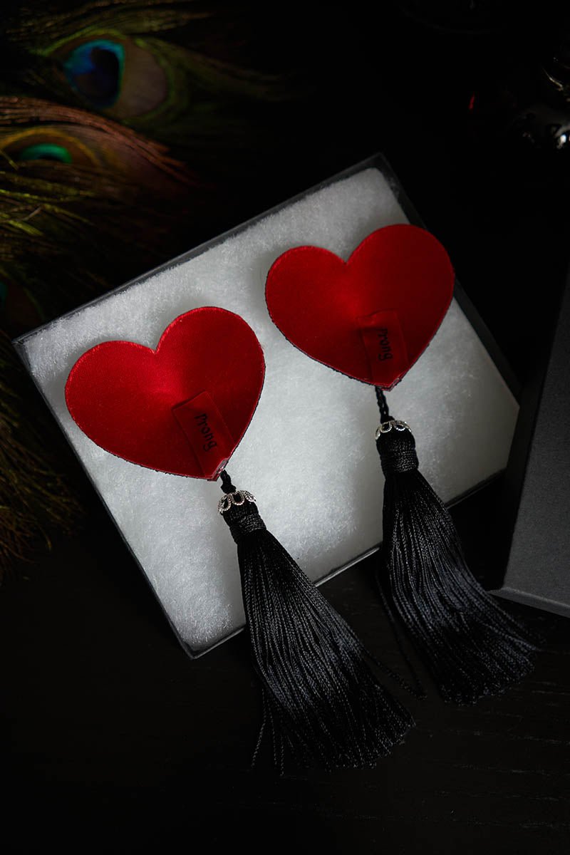 Deluxe Heart Nipple Covers w/ Tassels