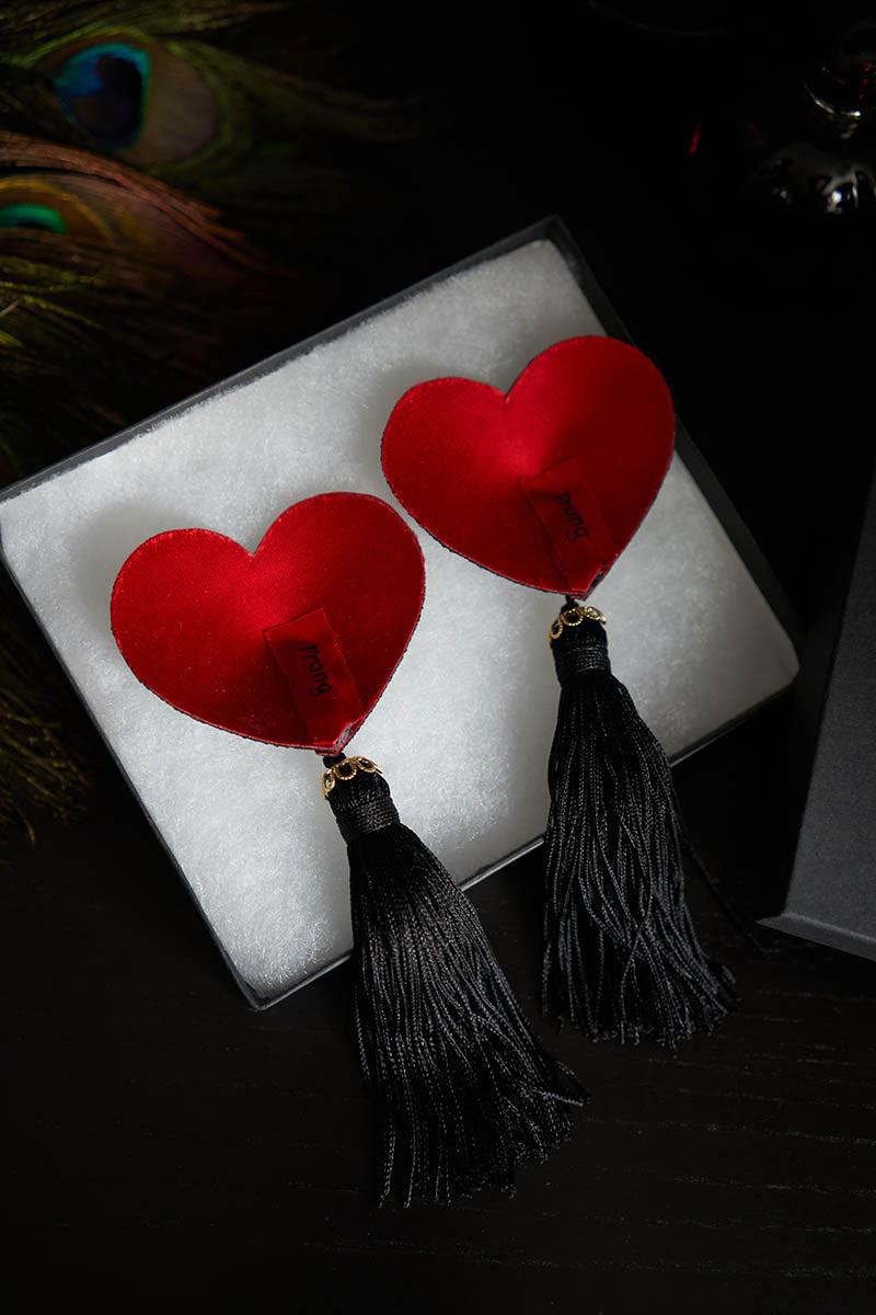 Deluxe Heart Nipple Covers w/ Tassels