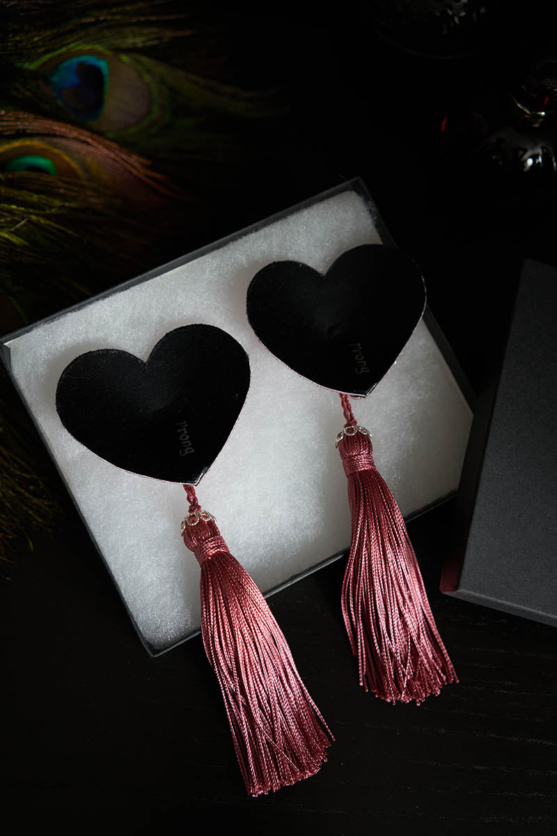 Deluxe Heart Nipple Covers w/ Tassels