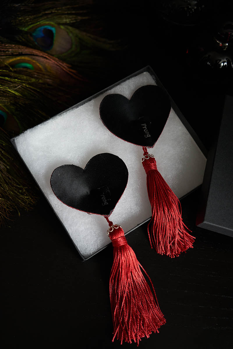 Deluxe Heart Nipple Covers w/ Tassels