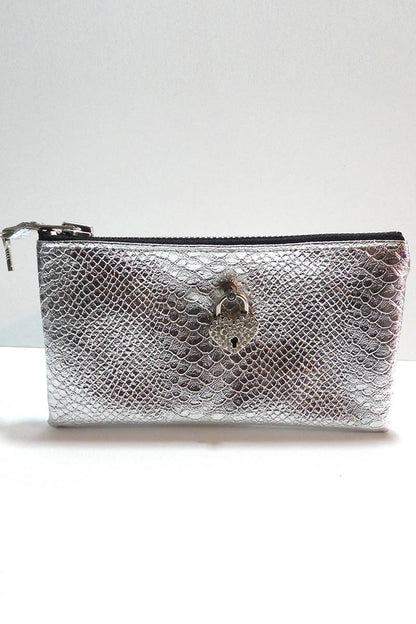 Make up bag w/ padlock in Snake