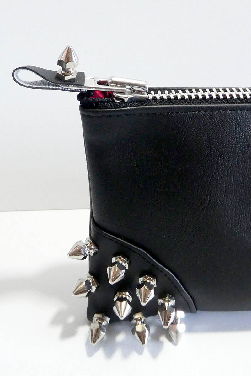 Make up bag w/ spikes in PU Leather