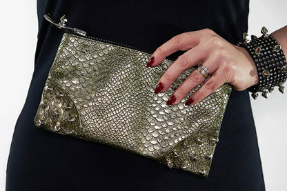 Make up bag w/ spikes in PU Leather
