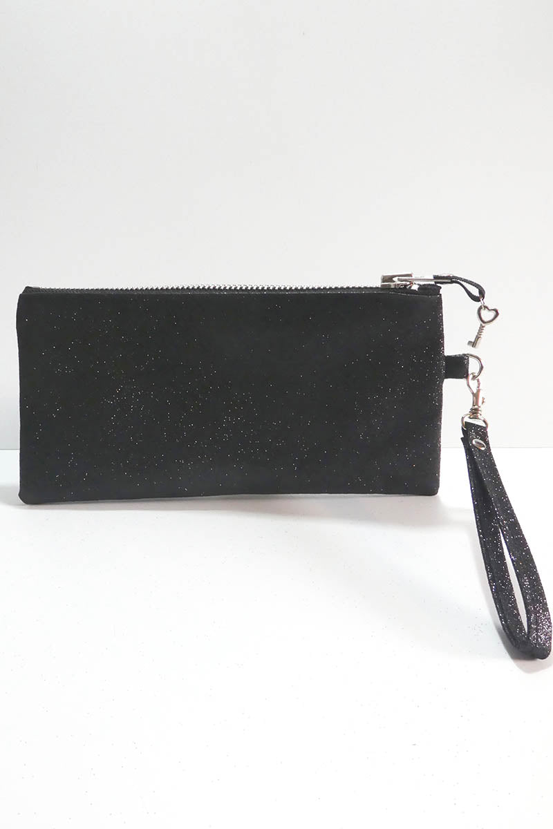 Clutch bag w/ padlock in Glitter