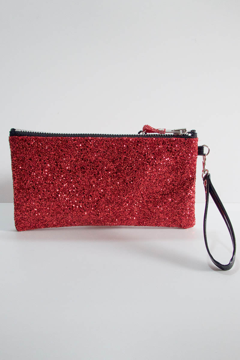 Clutch bag w/ padlock in Glitter