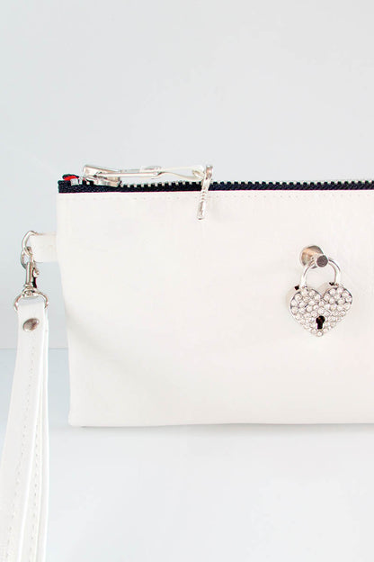 Clutch bag w/ padlock in Leatherette