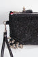 Clutch bag w/ spikes in Glitter