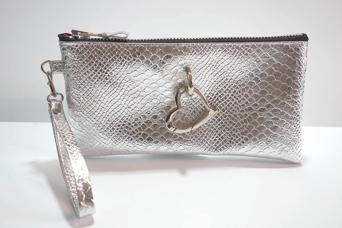 Clutch bag w/ Heart in Snake