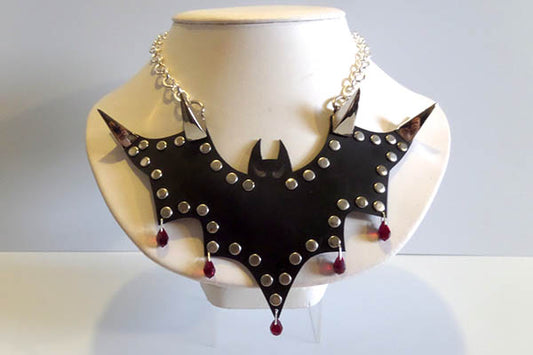 Bat Necklace w/ Rivets