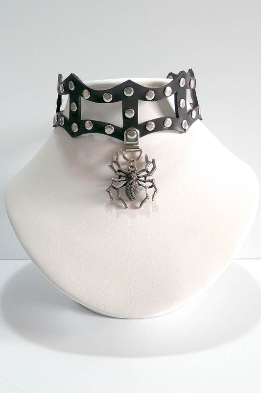 Cobweb Choker w/ Spider Pendant