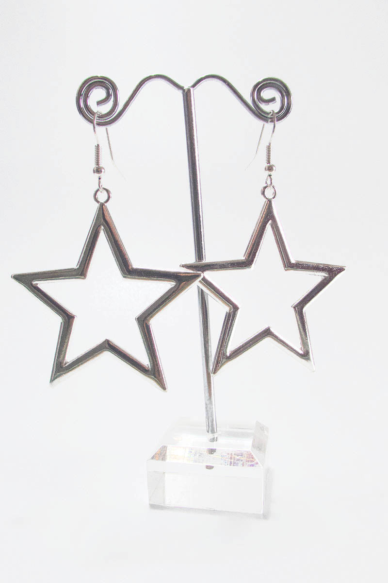 Big Star Earrings Silver