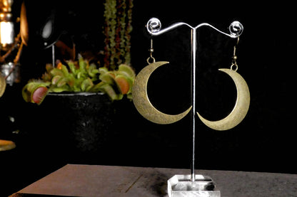 Big Moon Earrings in Bronze