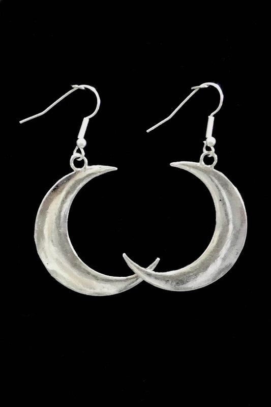 Big Moon Earrings in Silver
