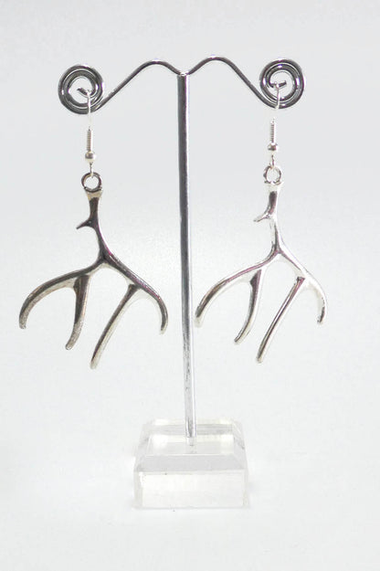 Antler Earrings in Silver