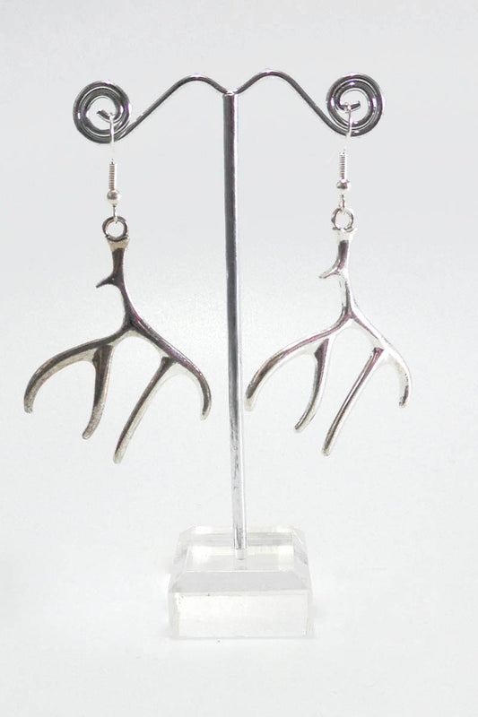 Antler Earrings in Silver