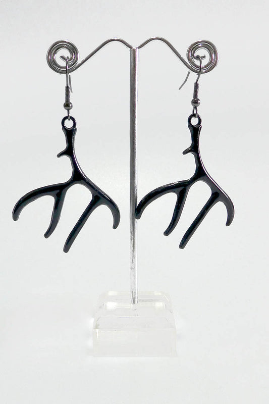 Antler Earrings in Black