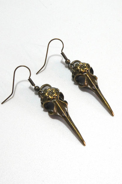 Antique Bird Skull Earrings
