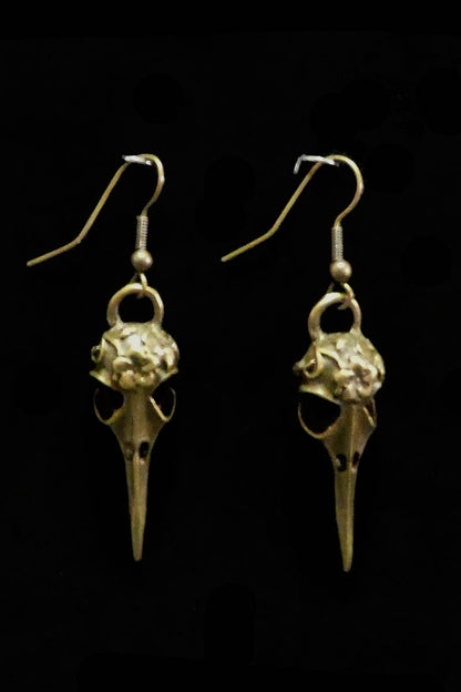 Antique Bird Skull Earrings
