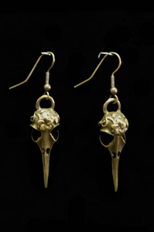 Antique Bird Skull Earrings