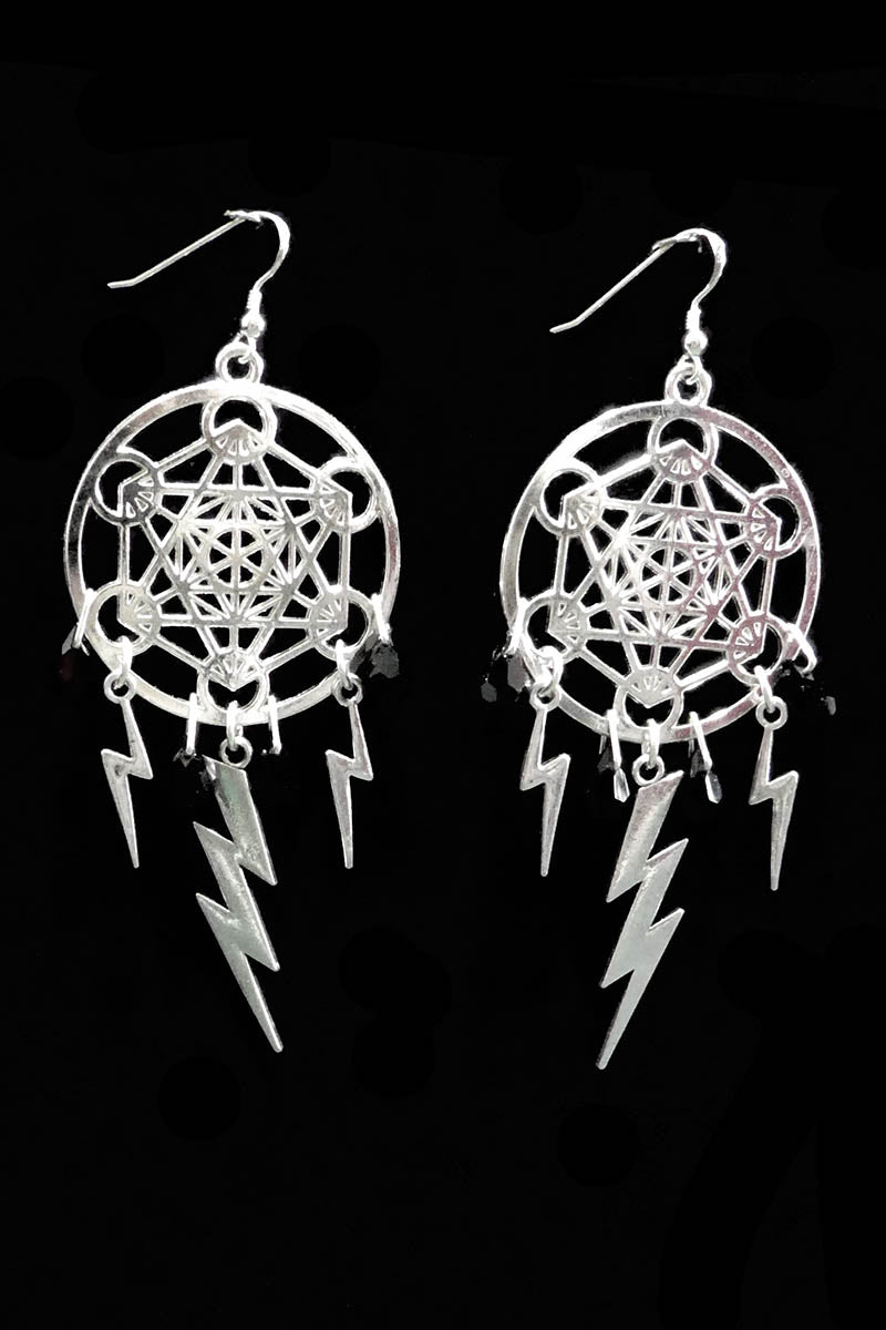 Metatron and Lightning Bolts in Silver