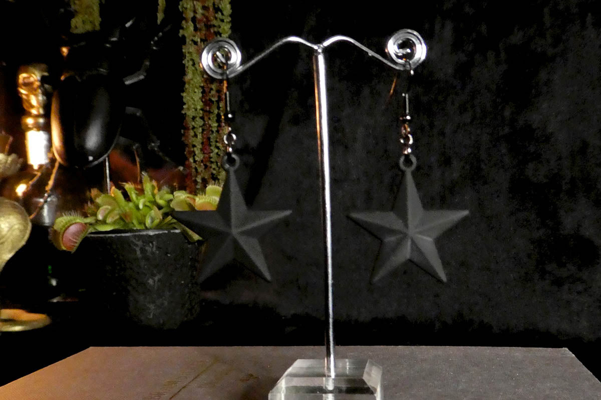 Black Star Earrings Small