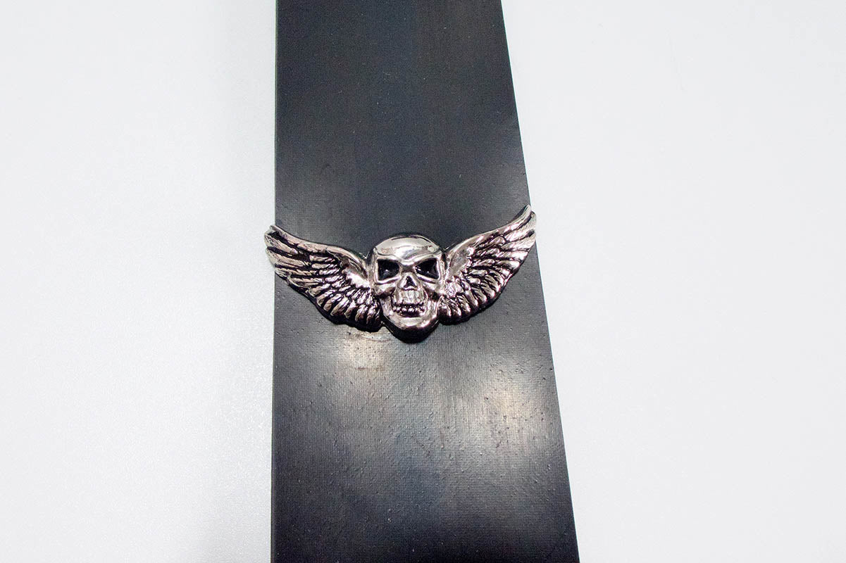 Skinny Tie w/ Winged Skull