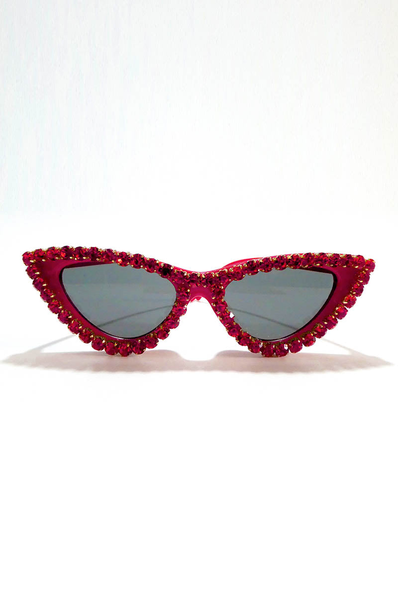 Diamond Cat Eye Sunglasses in Red
